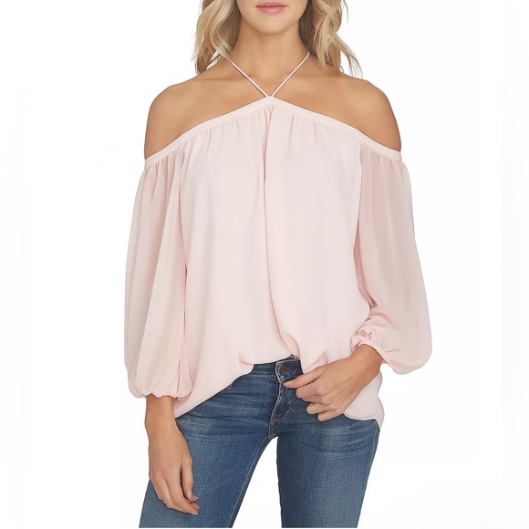 1. State Cold-Shoulder Blouse - Picture 1 of 8
